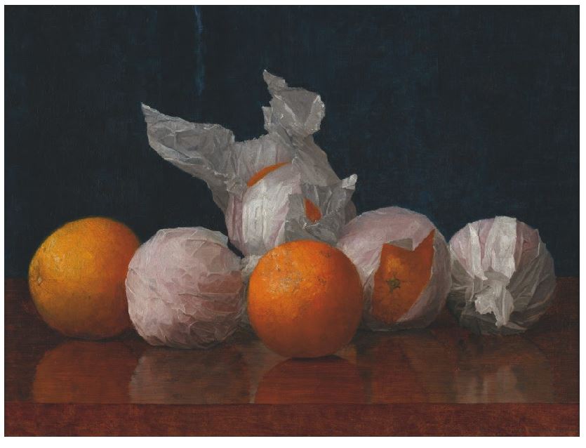 Orange You Scared? Oranges dressed as ghosts for Hallowe'en. Wrapped Oranges, William J. McCloskey, 1889 https://www.google.com/culturalinstitute